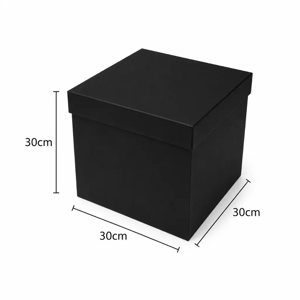 [682158031138] Caja cubo microcorrugado #30 (Negro)