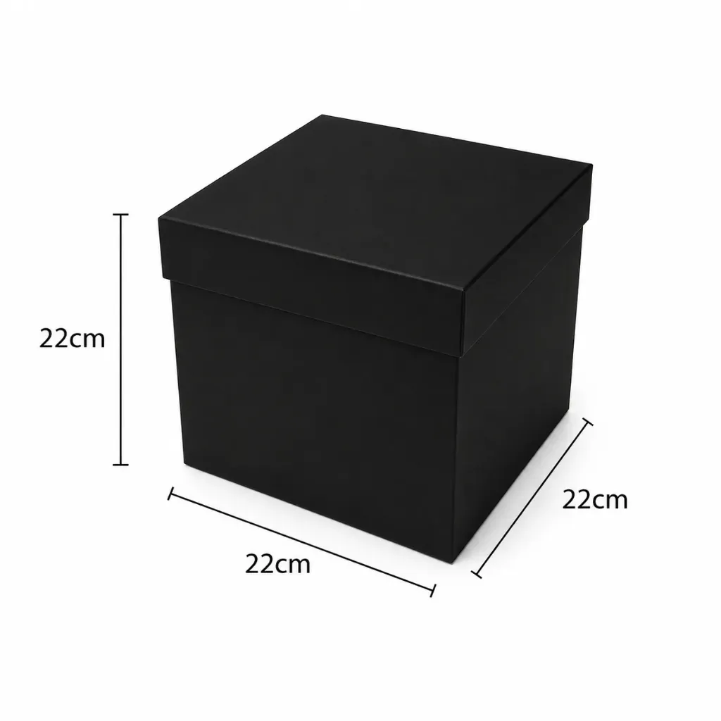 [682158031572] Caja cubo microcorrugado #22 (Negro)